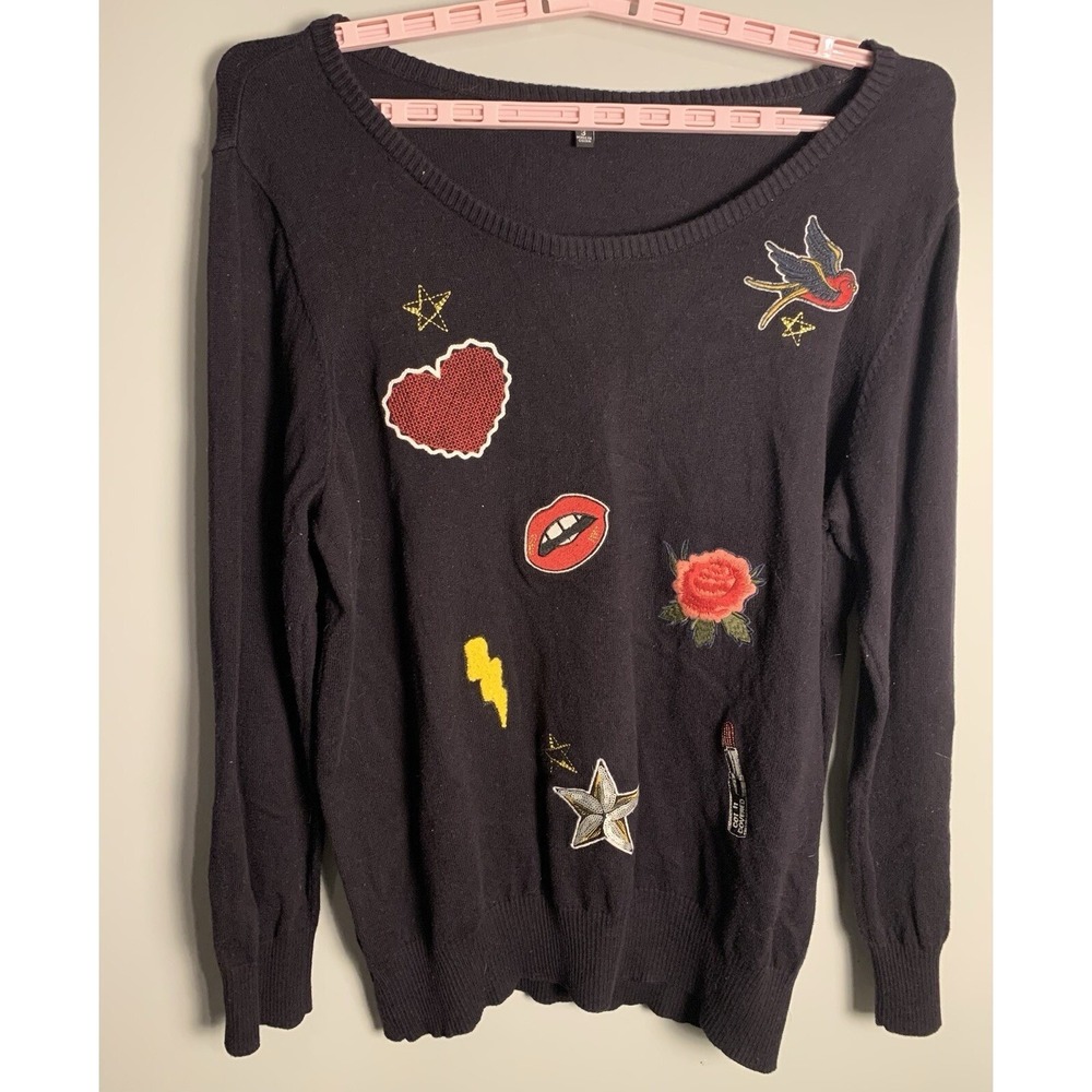 Torrid Embellished Patches Pullover Sweater 3X - Picture 5 of 7